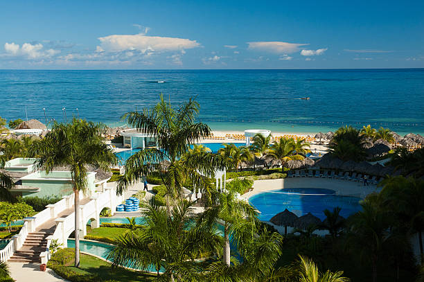 istock View on swimming pools and sea 532647793
