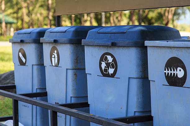 istock Different Bins For Collection Of Recycle Materials 532664073