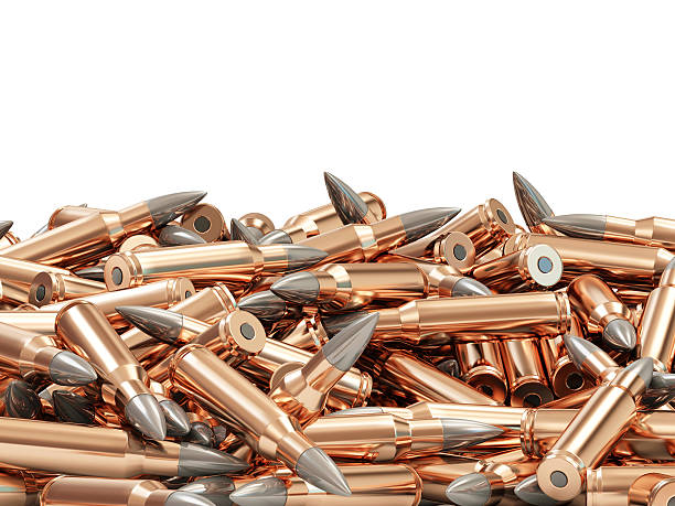 istock Heap of Rifle Bullet isolated on white background 532664789