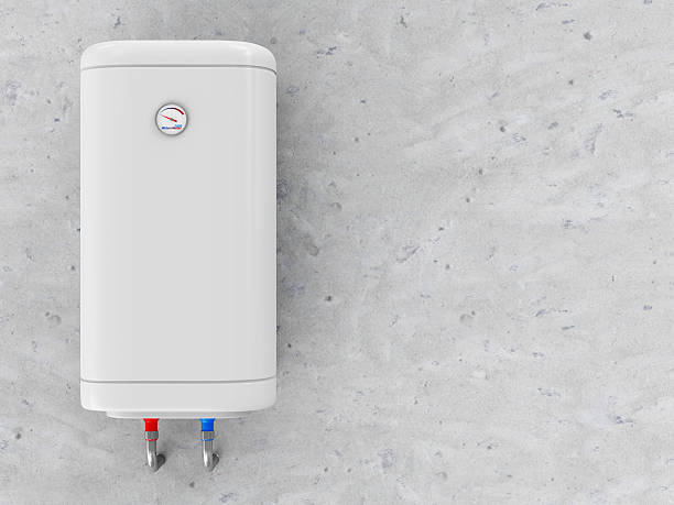 istock Modern Electric Water Heater on the Concrete Wall 532665195
