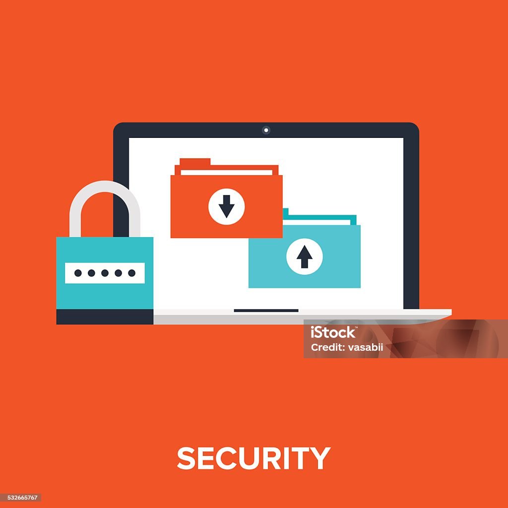 Data Protection Vector illustration of data protection flat design concept. 2015 stock vector