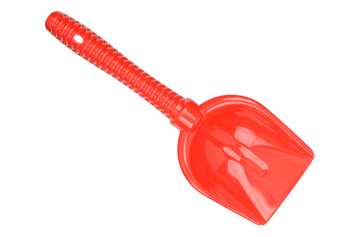 Red spade isolated on a white background. Clipping path included.