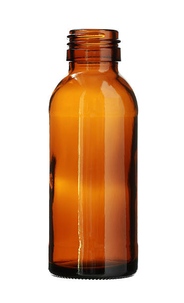 istock Brown Glass Bottle Threaded Mouth isolated on white background 532666411