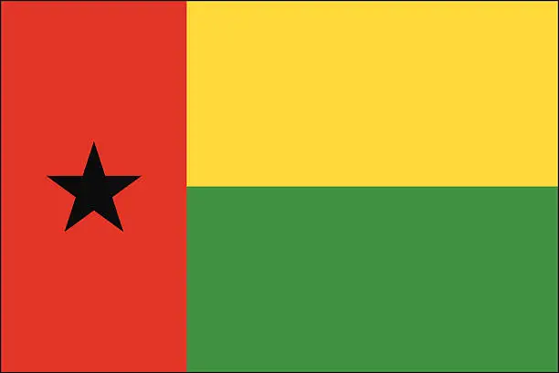 Vector illustration of Guinea-Bissau flag