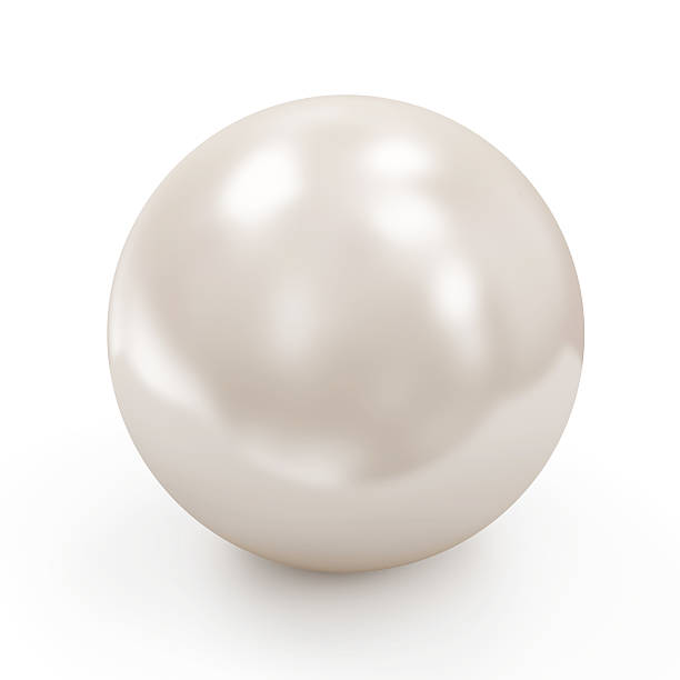 istock Shiny White Pearl isolated on white background 532667315