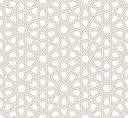 Tangled modern pattern, based on traditional oriental patterns. Seamless vector background. Two colors - easy to recolor.