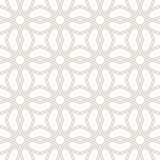 Tangled Pattern Tangled modern pattern, based on traditional oriental patterns. Seamless vector background. Two colors - easy to recolor. celtic culture celtic style star shape symbol stock illustrations