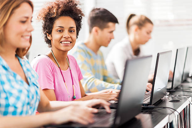 istock African American woman at computer class. 532669693