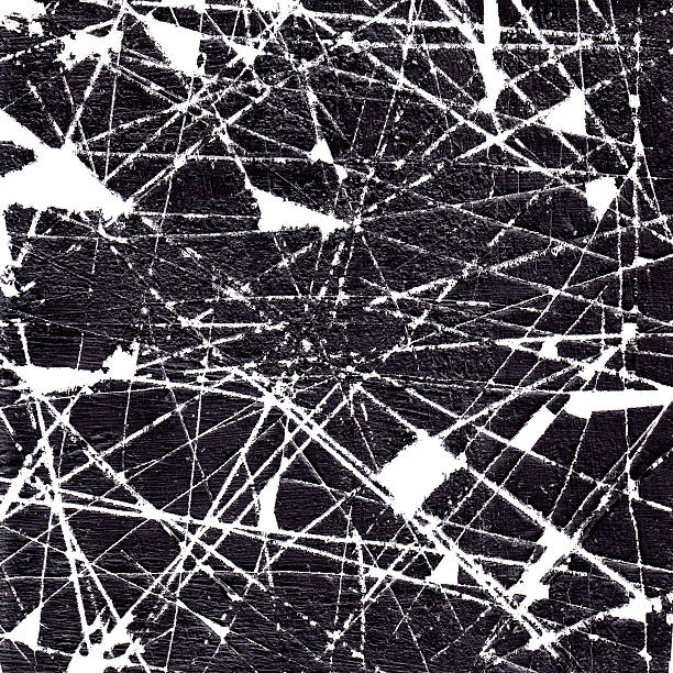 Hi-res abstract artwork. Grooved painting personally done in 2008. Coat of black paint scraped off from the white surface. Artistic work with a large amount of details.