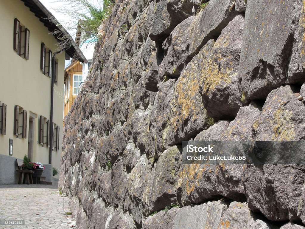 Stone wall perspective Stone wall perspective in Castelrotto, South Tyrol - Italy 2015 Stock Photo