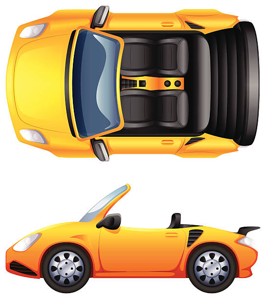 istock Top and side view of a sports car 532670981
