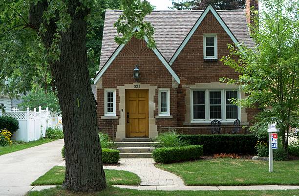 Rochester, Michigan, USA - August 16, 2014: A quaint house for sale in Rochester, Michigan.