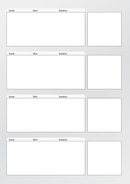 Film storyboard template vertical x4 Professional of film storyboard template for easy to present the process of story. storyboard template stock pictures, royalty-free photos & images