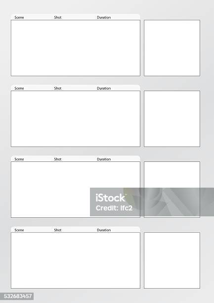 Film Storyboard Template Vertical X4 Stock Photo - Download Image Now - Storyboard, Template, Camera Film