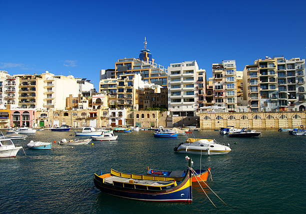 istock Beautiful morning at Spinola Bay, St Julian's ,  Malta. 532683777