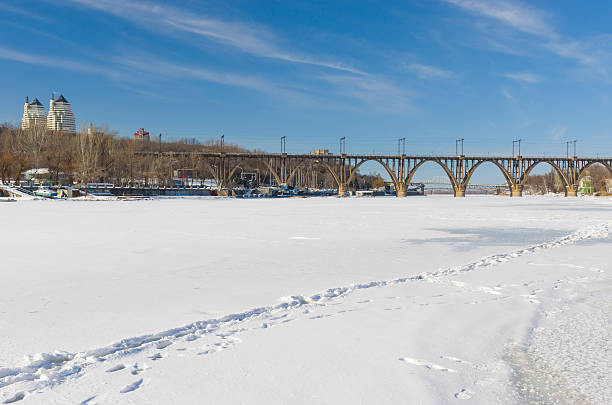 istock Landscape with frozen Dnepr river in Ukraine. 532683859