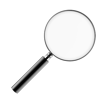 Magnifying glass isolated on white background. Clipping path included.