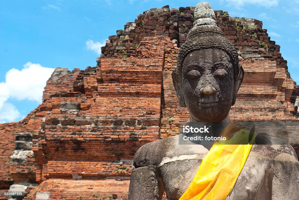 Buddha face close up in Ayuthaya Buddha in Ayuthaya 2015 Stock Photo