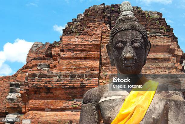 Buddha Face Close Up In Ayuthaya Stock Photo - Download Image Now - 2015, Ancient, Ancient Civilization