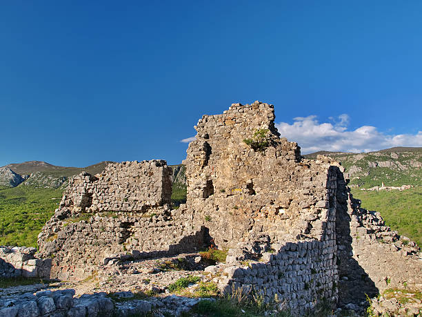 HDR photo showing ruins of medieval fortress, Croatia.