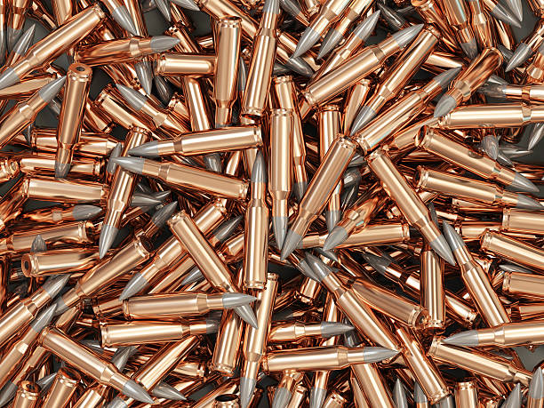 istock Heap of Rifle Bullet isolated on white background 532687959