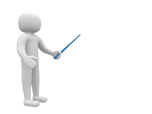 istock 3d  person - man, people with pointer on white background 532688445
