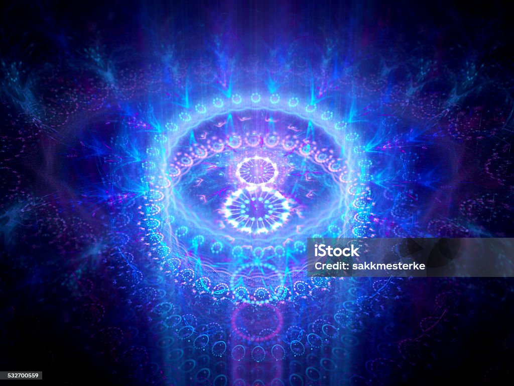Glowing chakra in space Blue glowing chakra in space, computer generated abstract background 2015 Stock Photo