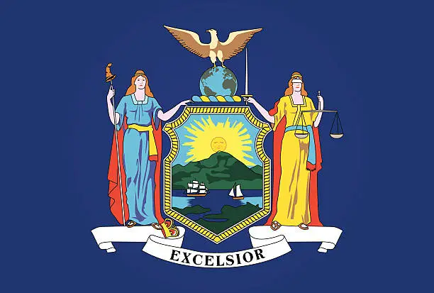Vector illustration of New York State Flag
