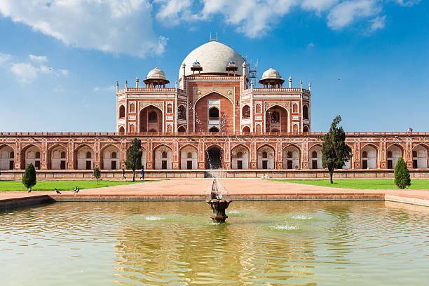 tomba di humayun, delhi, india - new delhi delhi india marble foto e immagini stock