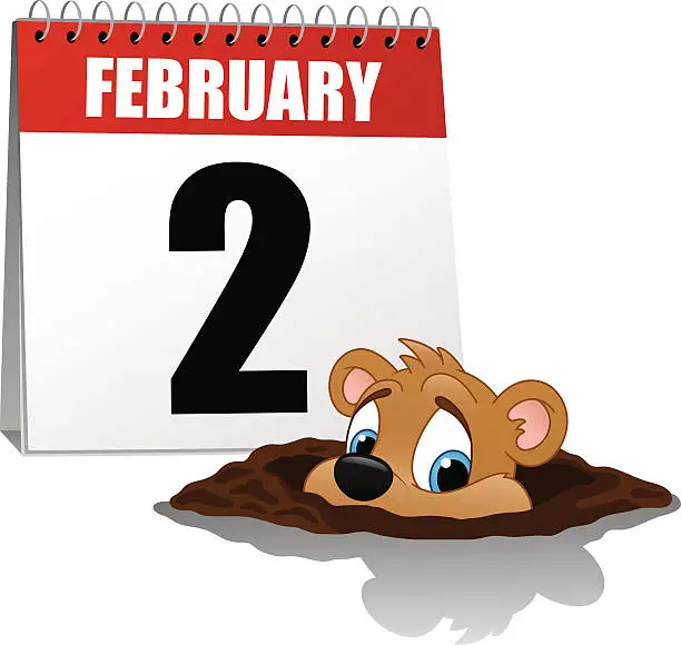 Vector illustration of Groundhog Day