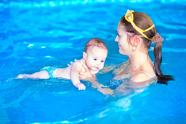 istock Baby and mother in  pool 532705739