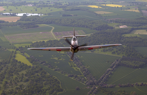 Battle of Britain Memorial Flight BBMF Spifire Hurricane in flight Aerial Air to Air Display