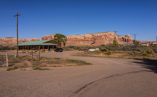 Bluff, Utah, United States - October 16, 2014: Streetview. Bluff is a small town with about 300 residents. It was founded by Mormons in 1880. Bluff. Utah. United States.
