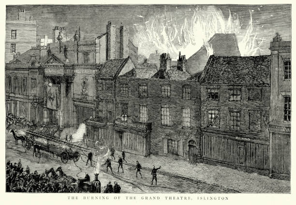 istock The Burning of the Grand Theatre, Islington 532726451