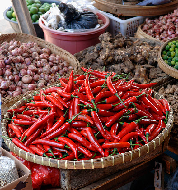 istock Red chilli peppers, market, Indonesia 532730231