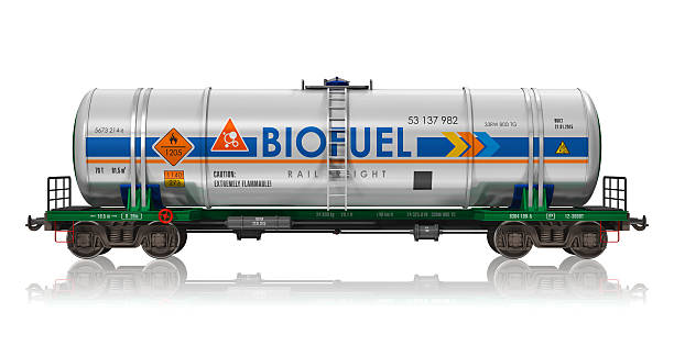 железнодорожный tankcar с биотоплива - commercial land vehicle man made object land vehicle rail freight стоковые фото и изображения