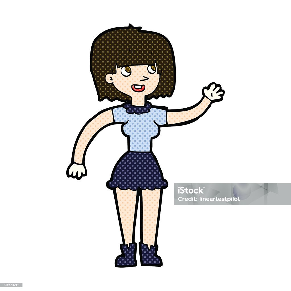 Truyện Tranh Hoạt Hình Cô Gái Vẫy Tay Hình minh họa Sẵn có - Tải ...