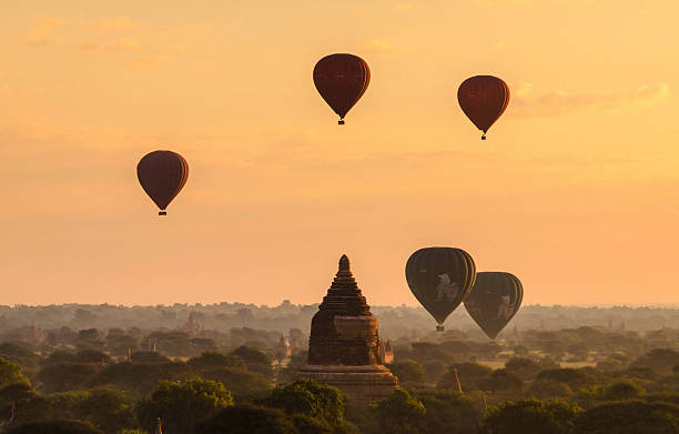 istock Balloon Bagan pagoda with sunrise 532746903