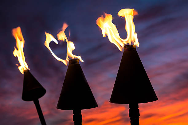 istock I Love You Tiki Torch Flames on Tropical Beach Sunset 532748295