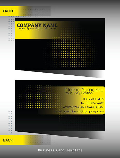 черный и желтый бизнес-карты - hardbound stock illustrations