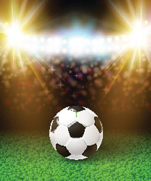 istock Abstract soccer football poster. Stadium background with bright 532752259