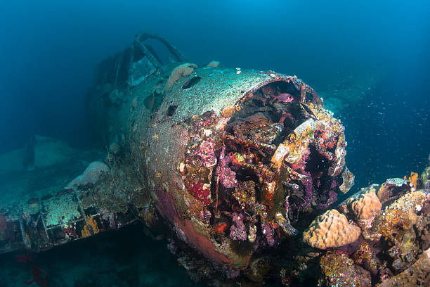 ii guerra mundial mar plano japonés - islas-rocosas fotografías e imágenes de stock