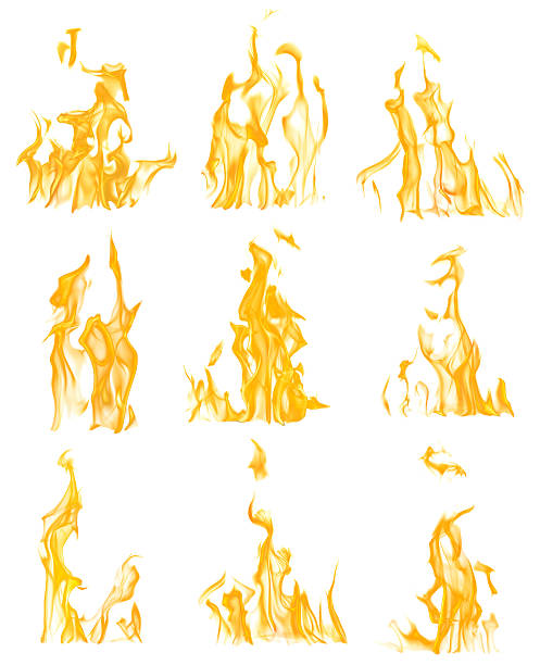 istock collection of nine yellow flames isolated on white 532754505