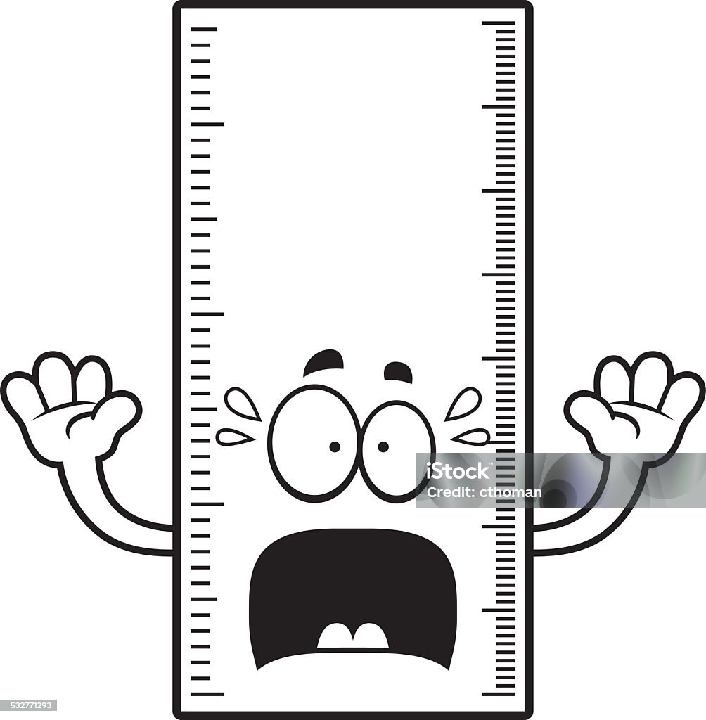 Crying Cartoon Ruler Scared Cartoon Ruler Stock Illustration - Download Image Now - 2015 ...
