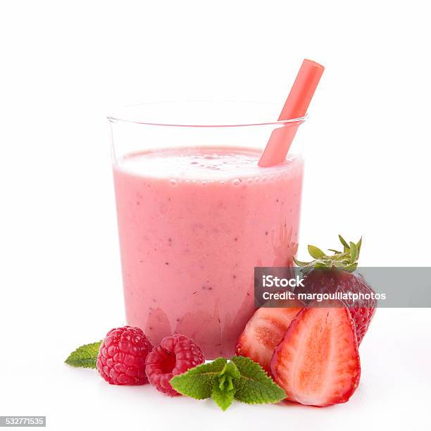 Berry Smoothie Drink Stock Photo - Download Image Now - Smoothie, Strawberry Smoothie, White Background
