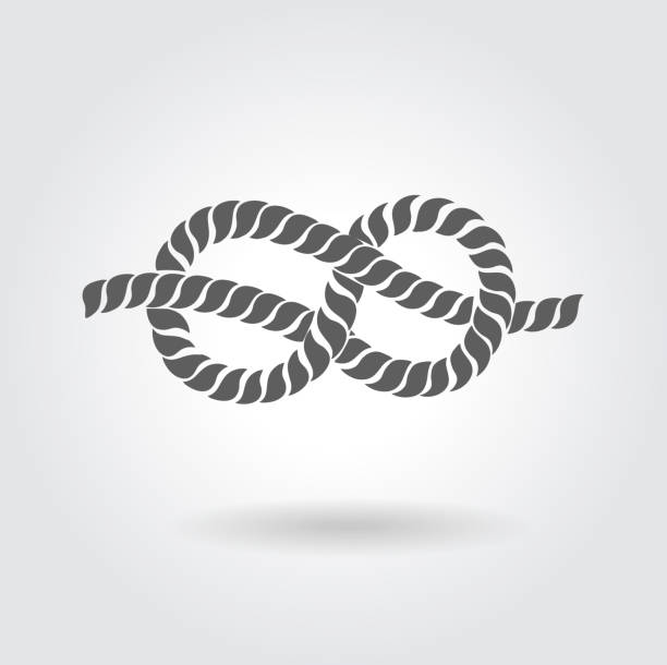 канат восемь узлом - rope tied knot vector hawser stock illustrations