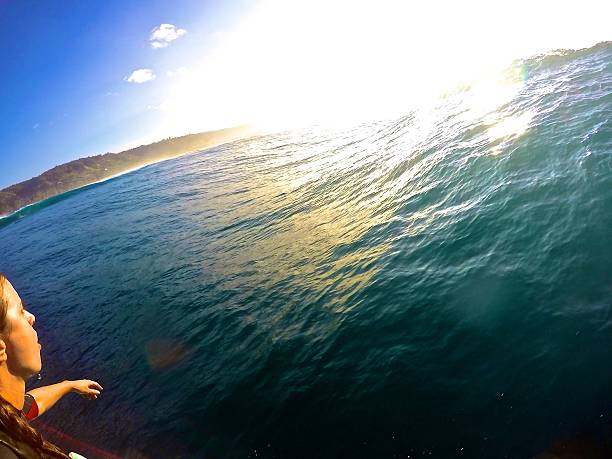 Surfing Paradise Hawaii stock photo