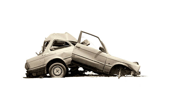 istock Total Loss.  Demolished car. 532785449