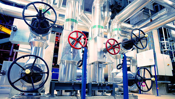 istock Industrial zone, Steel pipelines, valves and cables 532786415