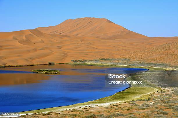 Lake In Badain Jaran Desert Inner Mongolia Stock Photo - Download Image Now - 2015, Arid Climate, Asia